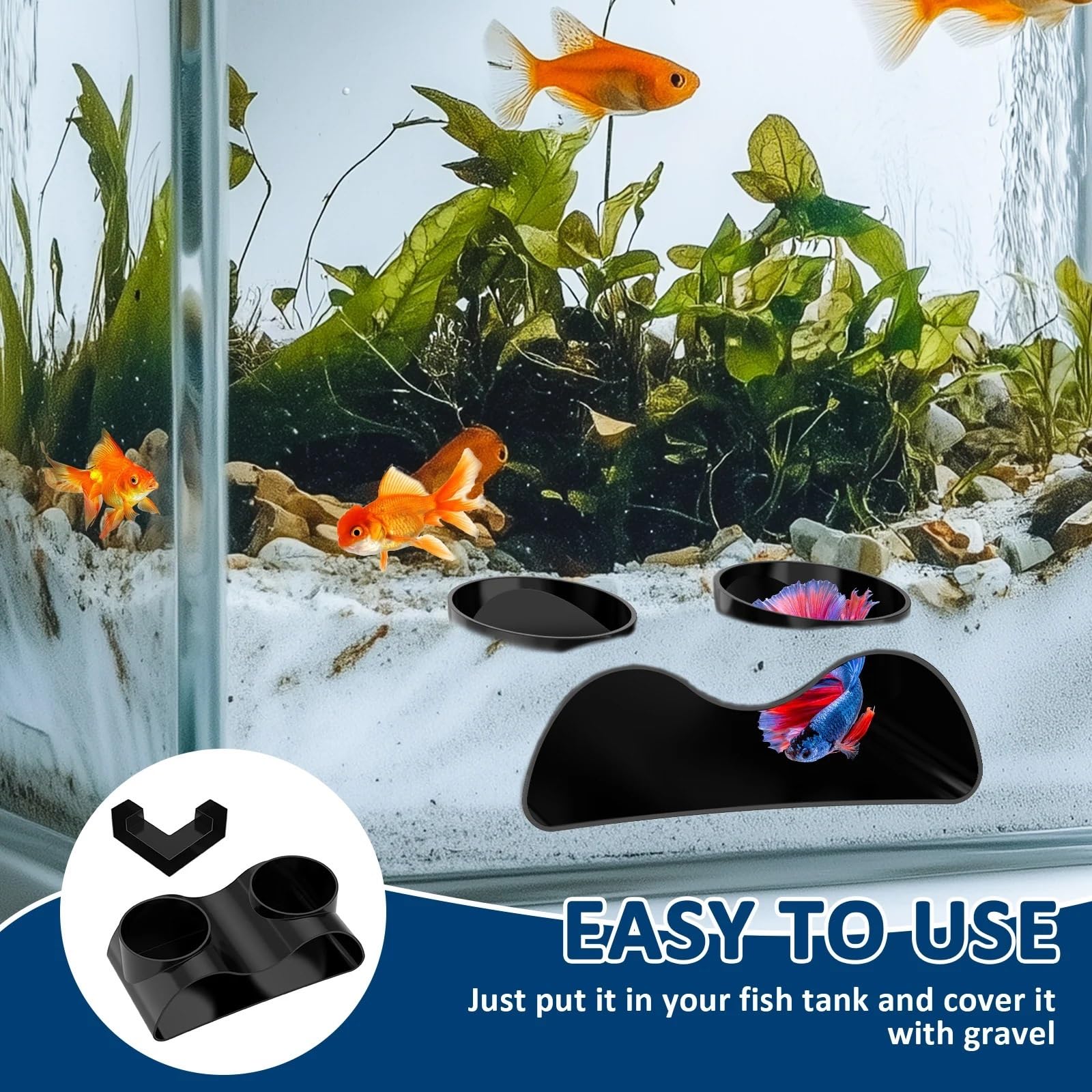 Decorazione Acquario Tunnel 2 pezzi di acquario sotterraneo tunnel a doppio foro nascondiglio for pesci lounge cave accessorio for(L Shaped 2pcs)