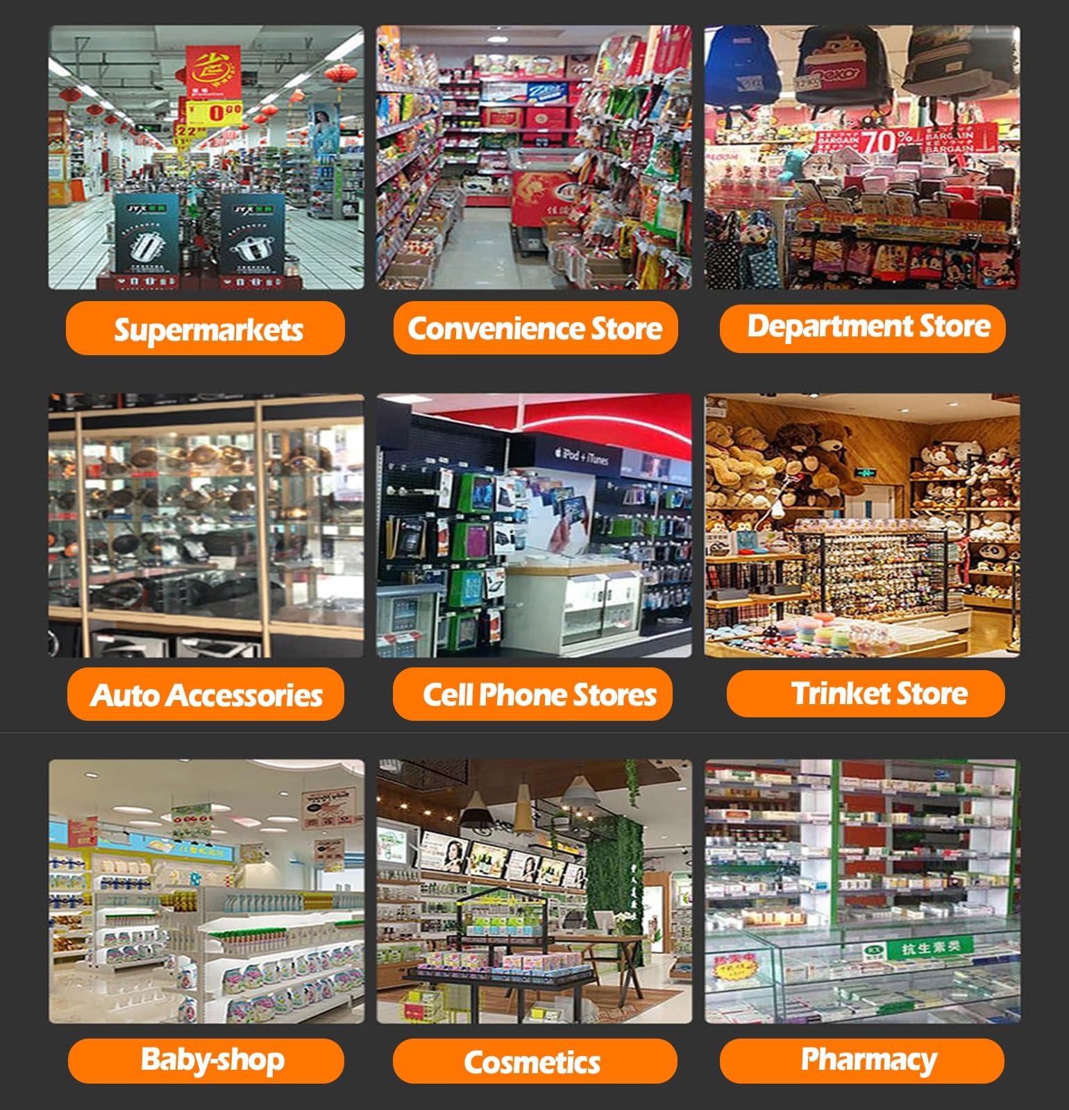 Scaffale del supermercato Mobile con Ruote, Snack Grandi Bevande in Medicina Medicina Cravatta per la Cucina delle farmacie, Carrello a Push-Pull a Multistrato