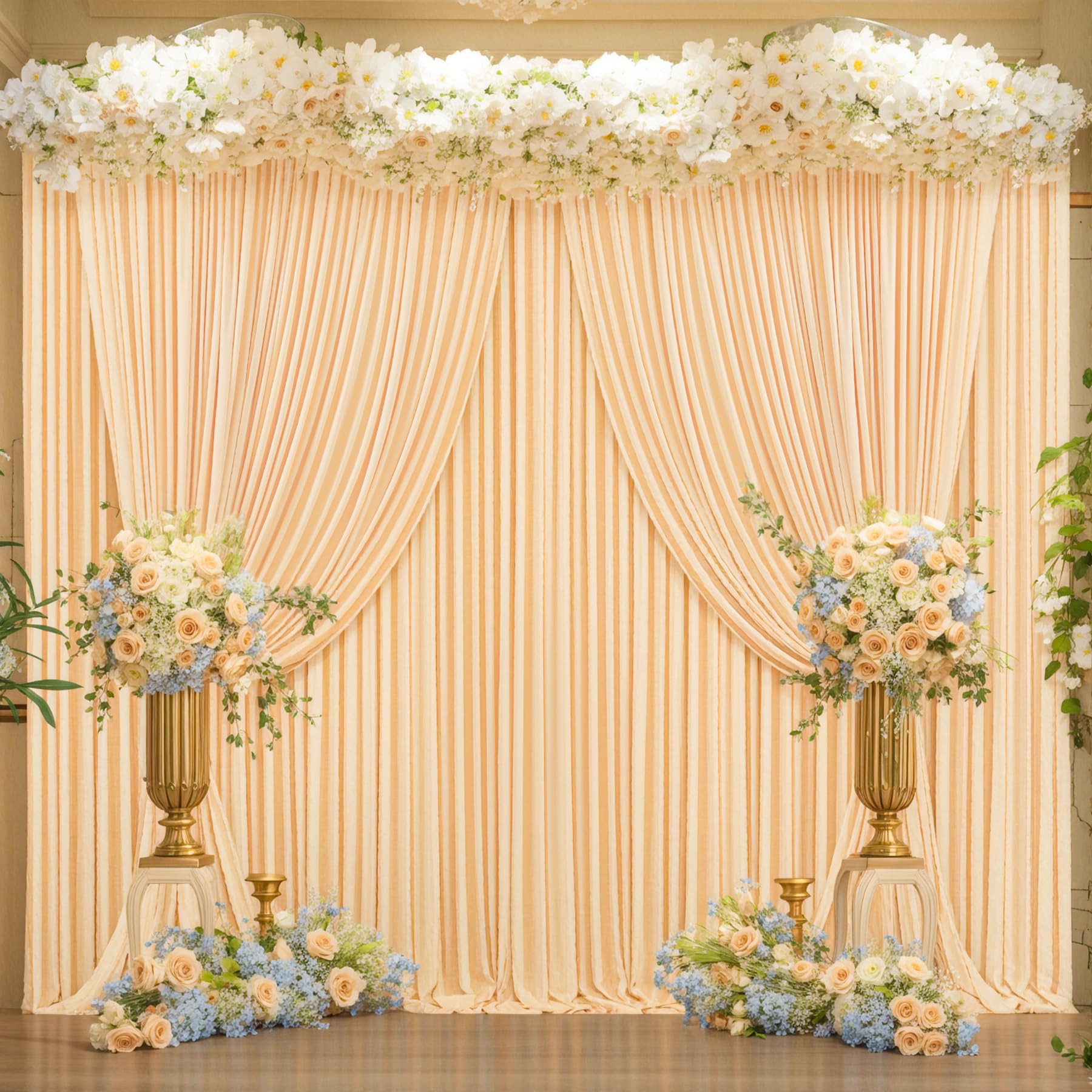 20x10 Dark Champagne Backdrop Curtain for Parties Wedding Baby Shower Wrinkle Free Photo Curtains Backdrop Drapes Fabric Decoration for Bridal Shower