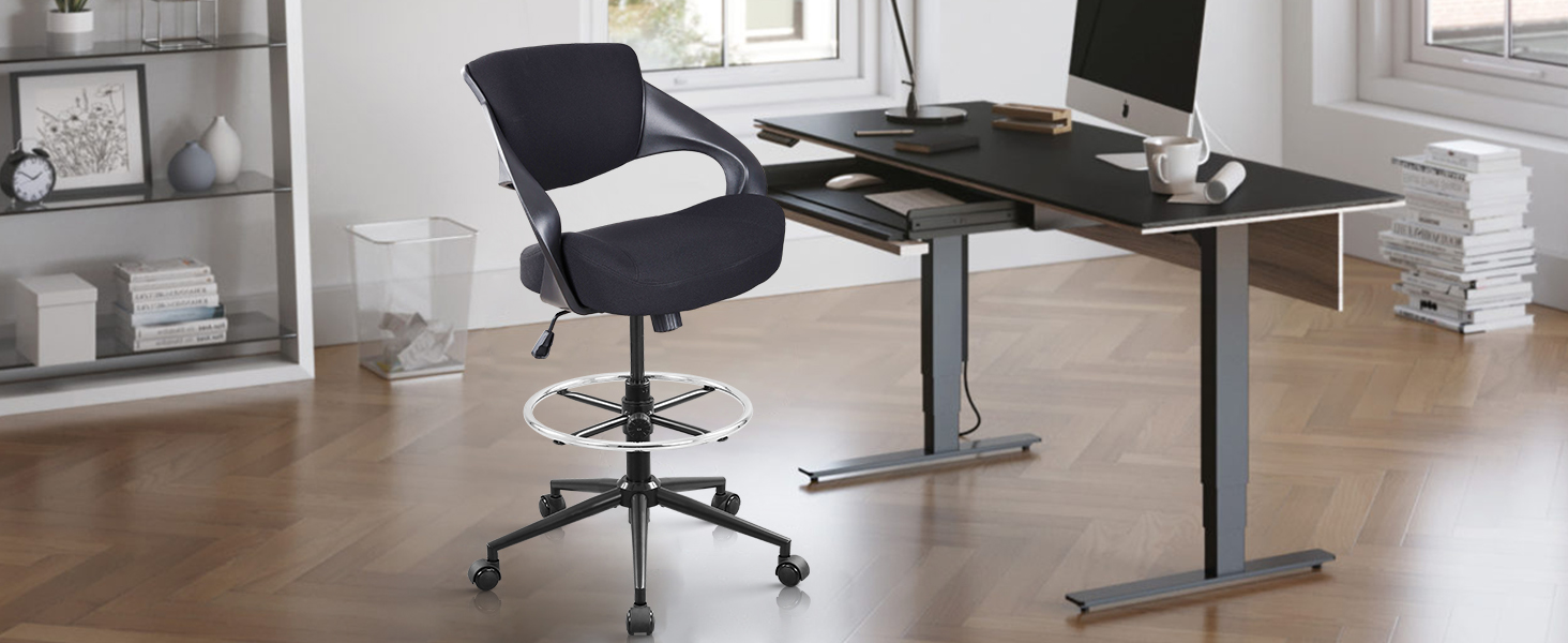 ヨシムラ　furniture　椅子　一脚　B Amazon.com: BOJUZIJA Ergonomic Drafting Chair,Standing Computer