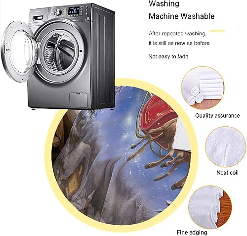 Miniatura 7 de Manta de felpa de Papá Noel, manta de Navidad y manta cálida para sofá, dormitorio, dormitorio, 50 x 40 pulgadas