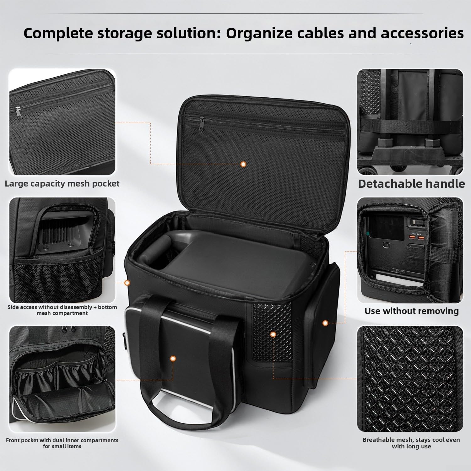 Eva Estuche de almacenamiento duro para Dji Power 1000 para mini bolsa protectora portátil con diseño compacto para acampar al aire libre, viajes y aventuras de senderismo, color negro