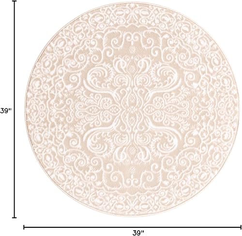 Miniatura 8 de Unique Loom Rushmore Collection - Alfombra de área (7 pies 1 pulgada x 10 pies, ovalada, beigemarfil)