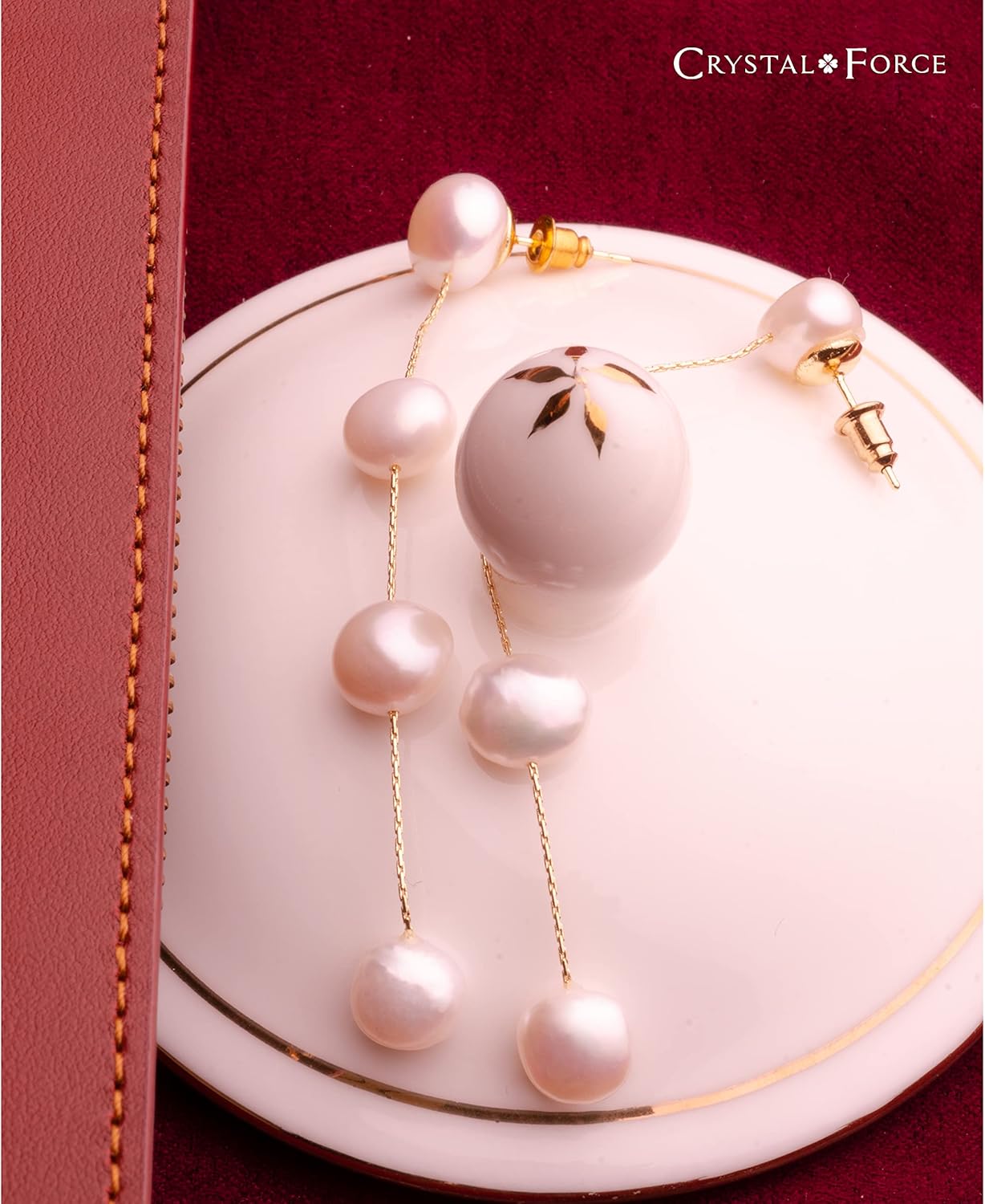 Long Pearl Dangle Earrings for Women 14K Gold Plated Sterling Silver Post Pearl Drop Tassel Earrings for Bridal Wedding - Image 2