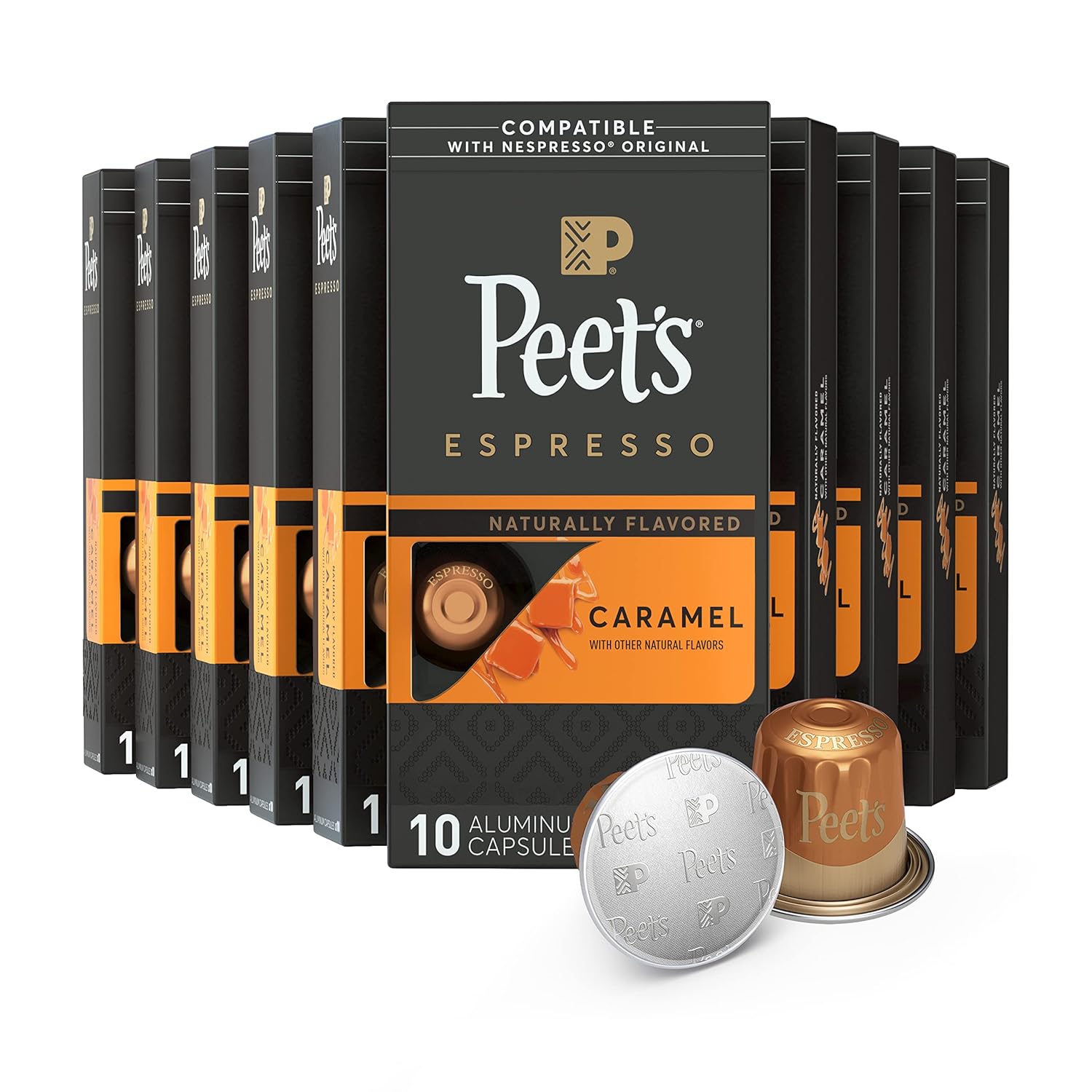 Peet's Coffee, Dark Roast Espresso Capsules, Caramel 100