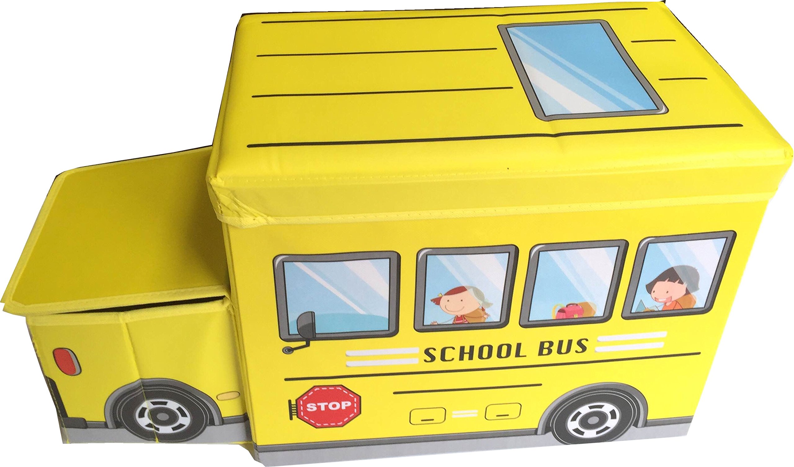 Amazon.co.jp: スクールバス型おもちゃ収納BOX【イエロー