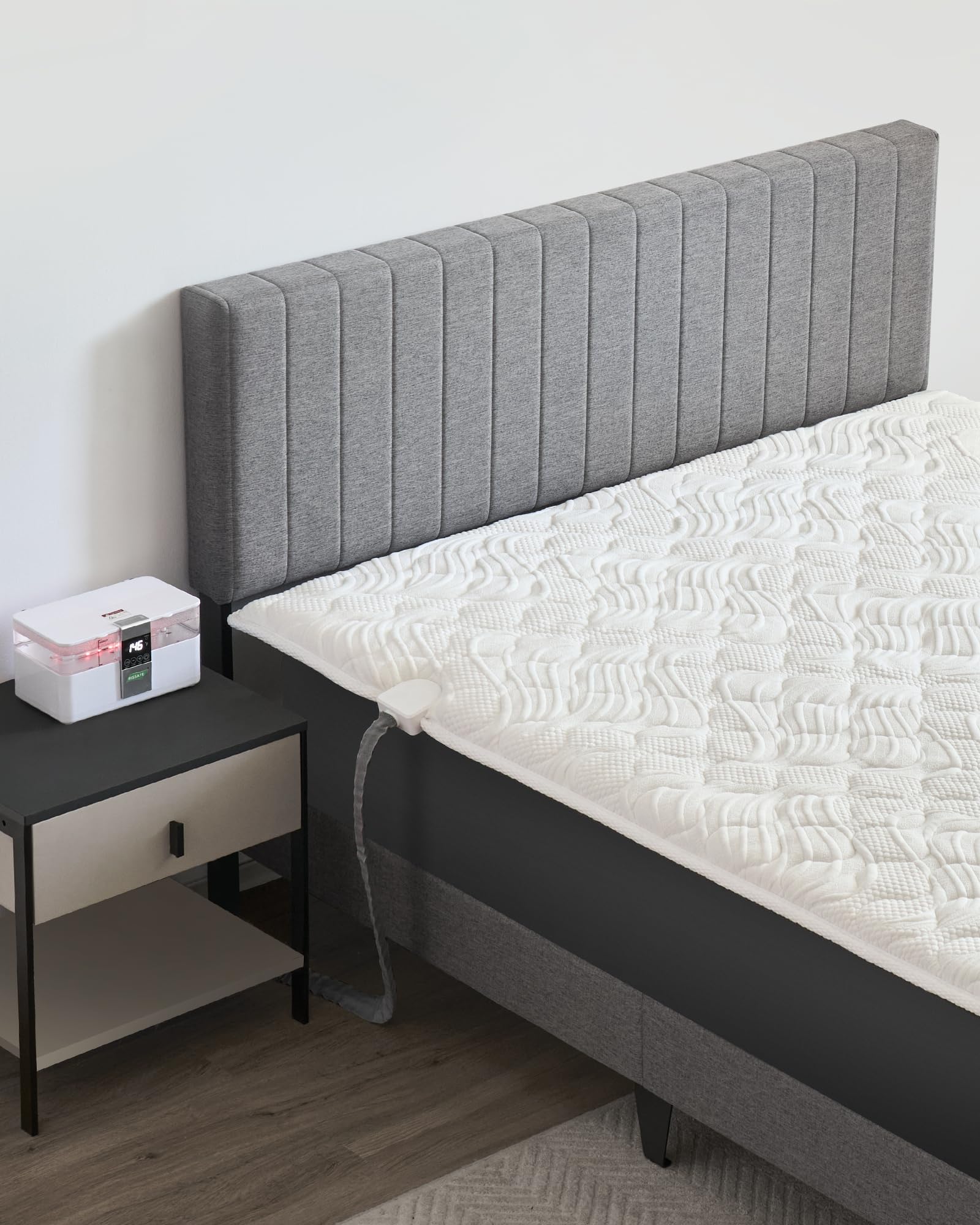 RISSATE Memory Foam Mattress Topper Queen Heated Mattress Pad, Fire-Retardant, Smart Temperature Control, Quiet Operation Plumbing Electric Heating Mattresses for Pregnant Women & Kids (80x60x2inch)