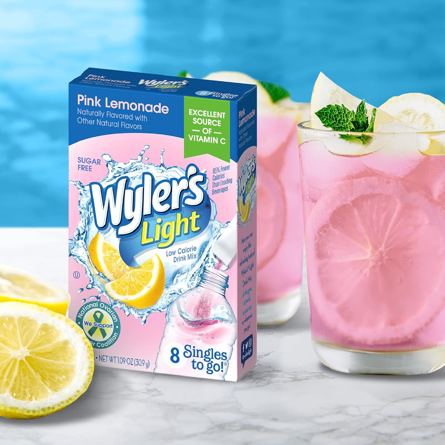 Wyler's Light Singles To Go Powder Packets, Water Drink Mix, Pink Lemonade, 96 Single Servings (Pack of 12) : Powdered Soft Drink Mixes : Everything Else