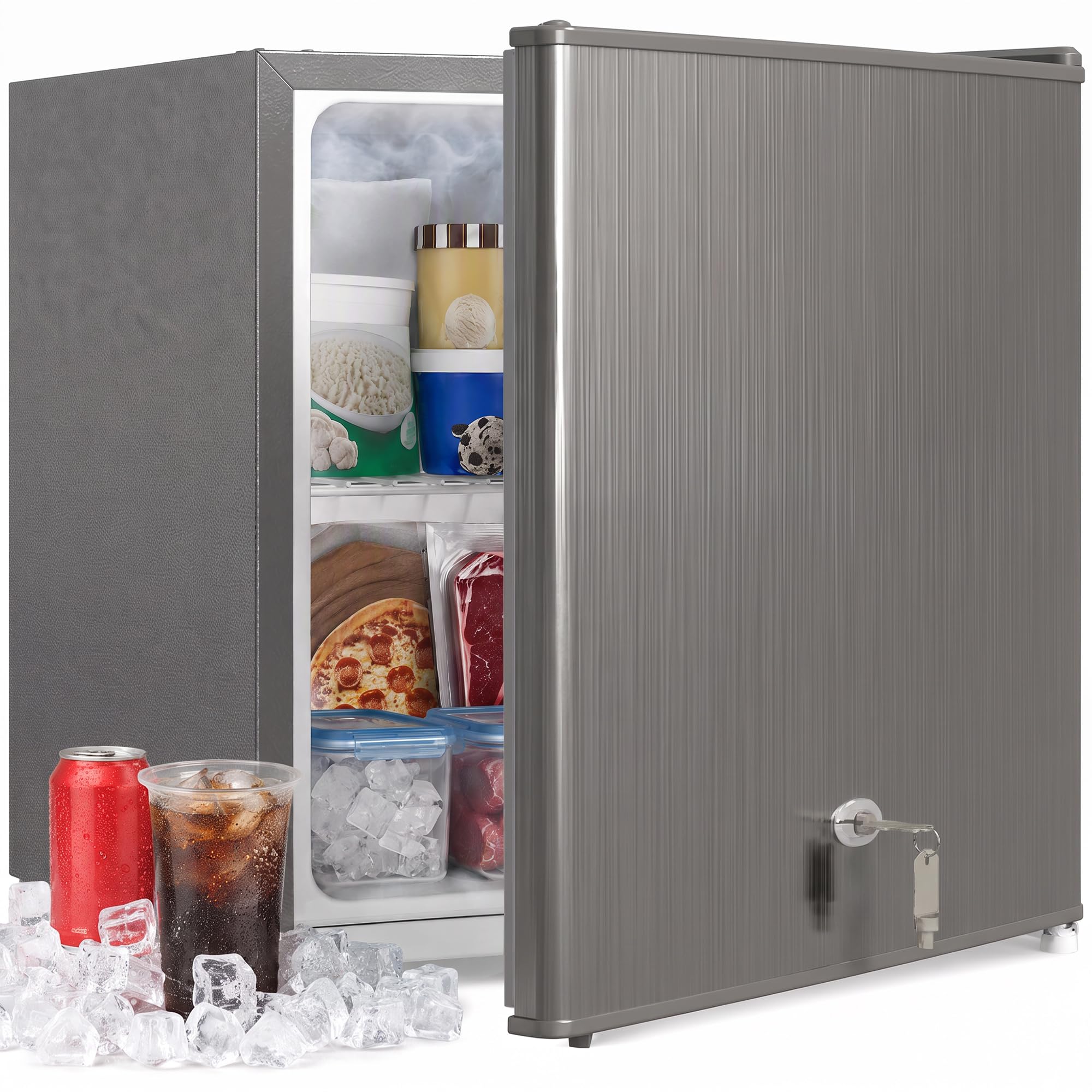 HOMCOM Mini-Gefrierschrank 35 L Gefrierbox 161 W 47 x 44,2 x 48,8 cm Grau