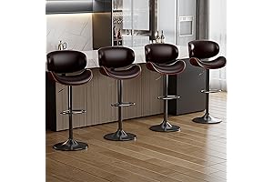 Modern Pu Leather Swivel Bar Chairs with Backs