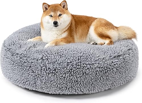 Miniatura 10 de Stoutwool - Cama indestructible para perros, cama redonda a prueba de mordidos, almohada esponjosa para masticadores agresivos, duradera, lavable,
