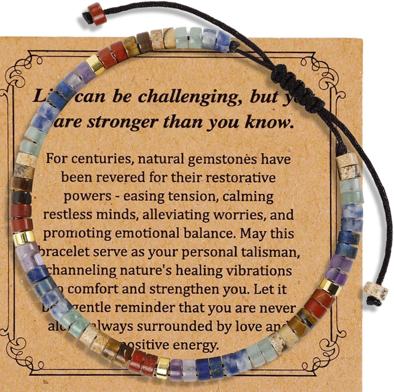 Inspirational Gifts Bracelets for Women Beaded Bracelets for Women Natural Stone Healing Bracelet Get Well Gifts for Friends Mom Daughter Sister Coworker