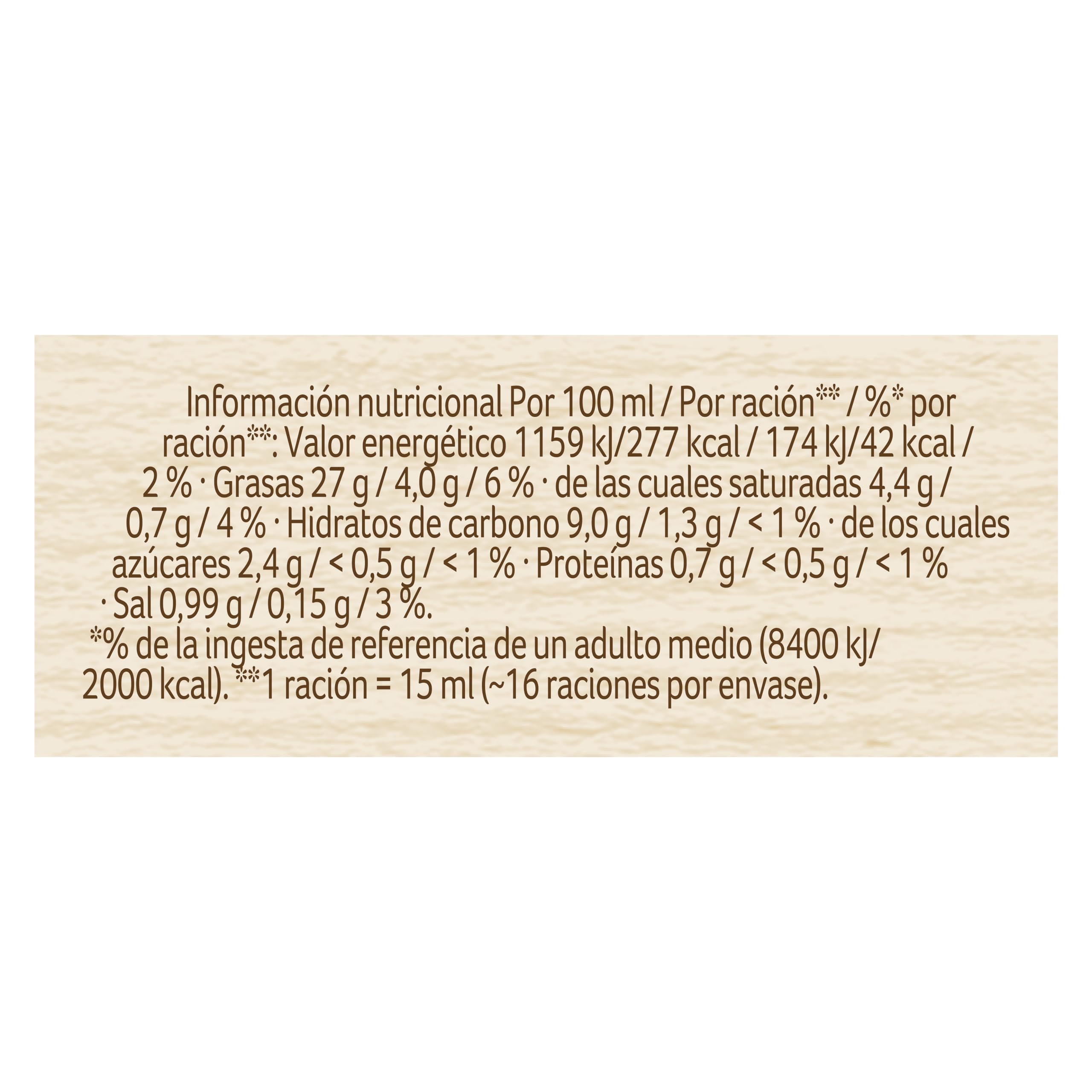 Ligeresa Salsa Bocabajo 60% menos de grasa Original Apta para vegetarianos 250mlx8
