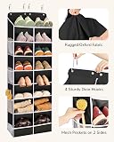 ULG Over The Door Shoe Organizer for Closet Fit 16-24 Pairs with Large Deep Pockets, Narrow Shoe Rack for Door Hanging Boots Storage, Black - 4