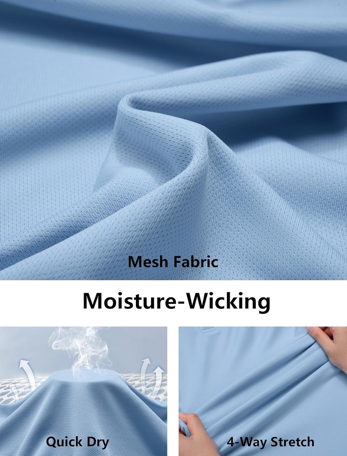 COOFANDY Mens Polo Shirts Short Sleeve Golf Shirt UPF50+ Moisture Wicking Quick Dry Collared Performance Polo Shirts for Men - Image 6