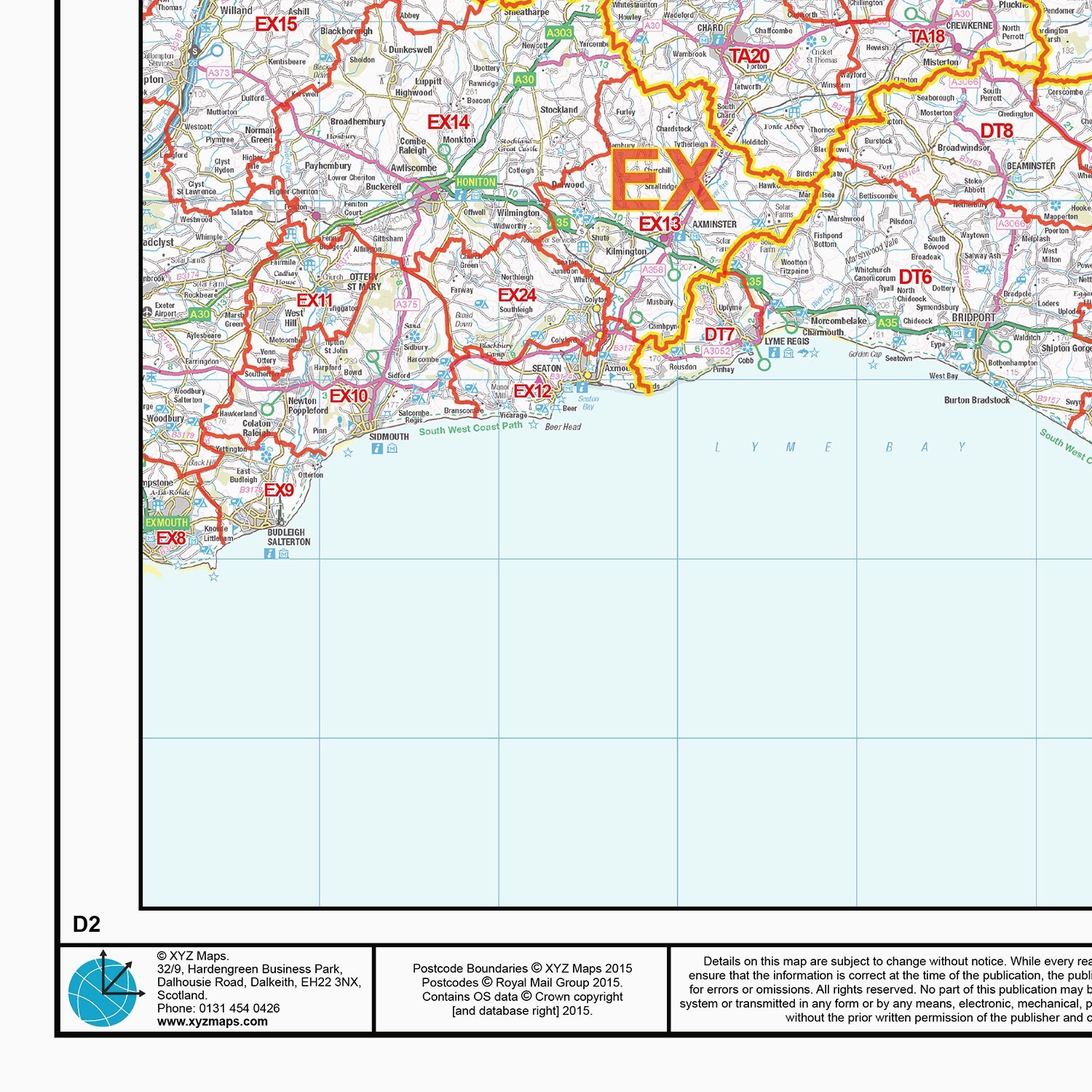 South East England - Postcode District Wall Map-paper 1 Map Of E ...
