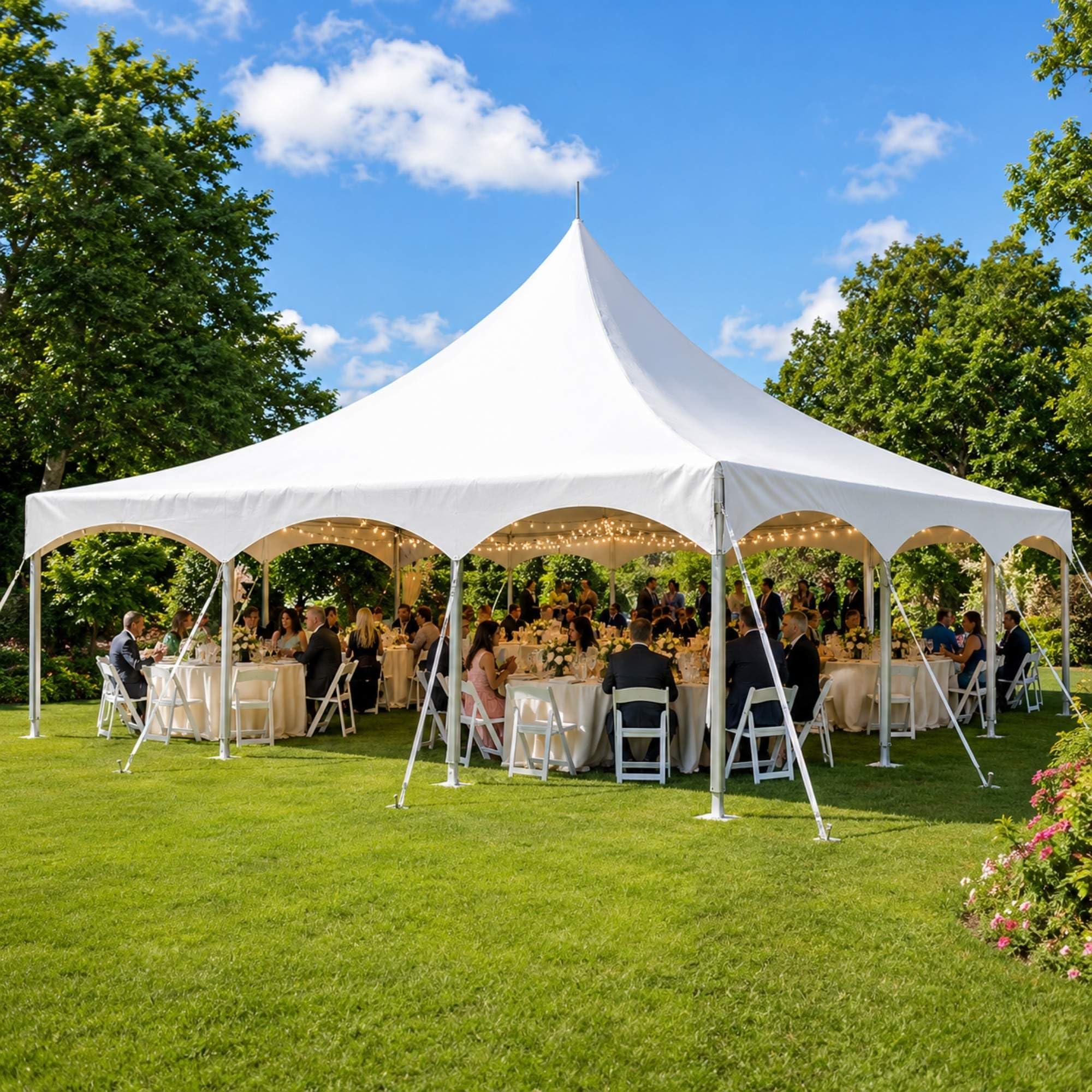 TentandTable 30' x 30' Premium High Peak Frame Party Tent, White Top