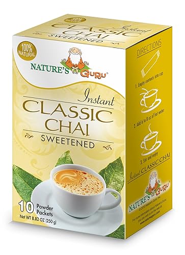 Miniatura 9 de Nature's Guru Mezcla instantánea de bebida de té chai de limoncillo, sin azúcar, 10 paquetes de bebida para llevar de una sola porción