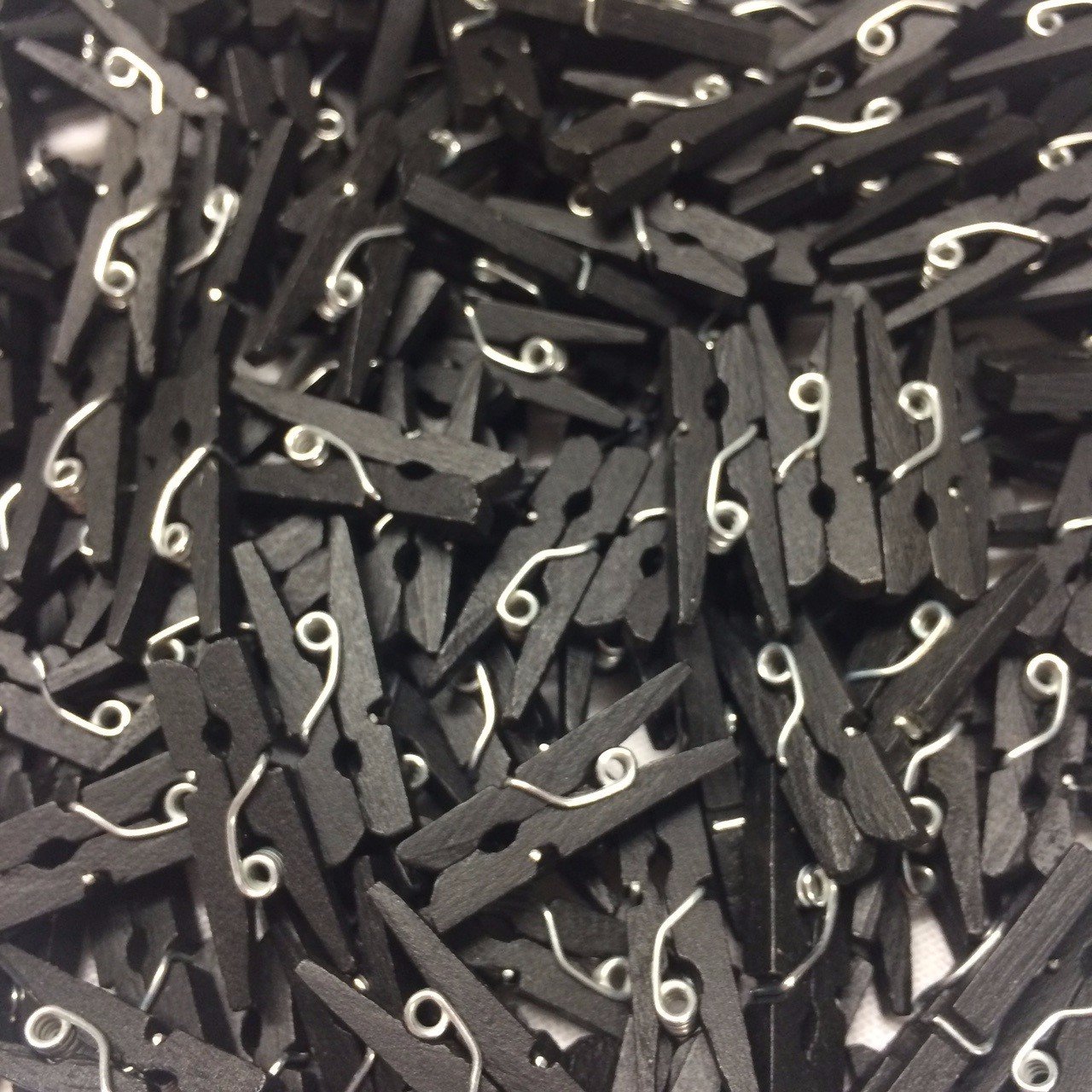 Celloexpress Black 25Mm Mini Wooden Craft Pegs - Scrapbooking, Display Photos & Keepsakes (Pack Of 50)