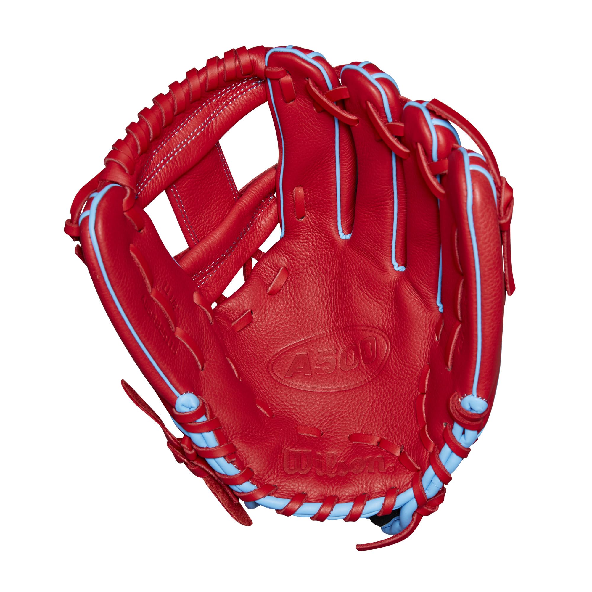 Gant De Baseball Wilson A500 – Cuir – Taille 12 – Droitier – Noir Et Rouge