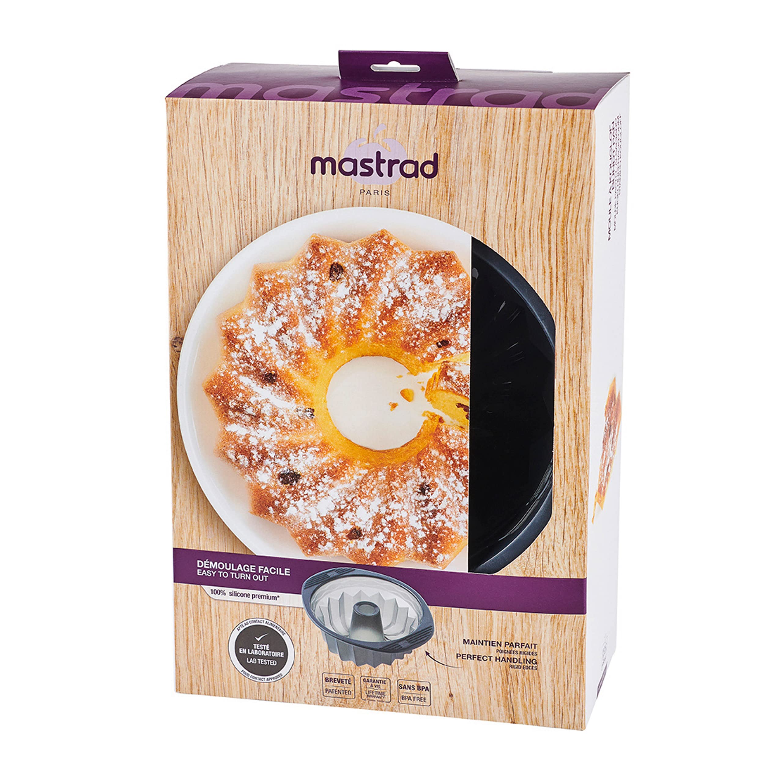 MASTRAD - Moule Kouglof - 100% Silicone Premium - Anti-Adhésif - Maintien Parfait - Gris Fumé F41414