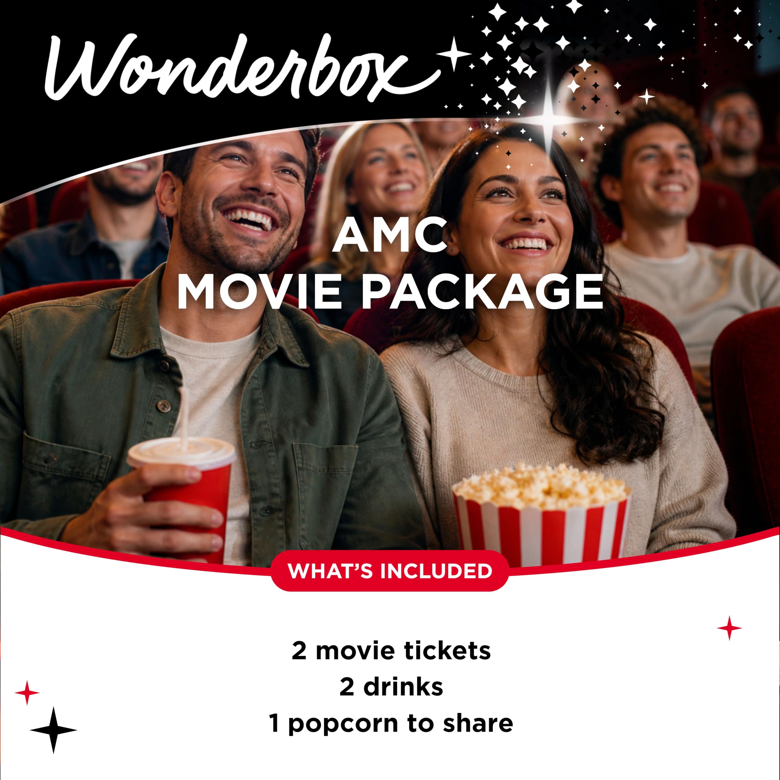 Wonderbox - AMC Movie Christmas Gift Box - 2 biglietti, 2 bevande, 1 popcorn