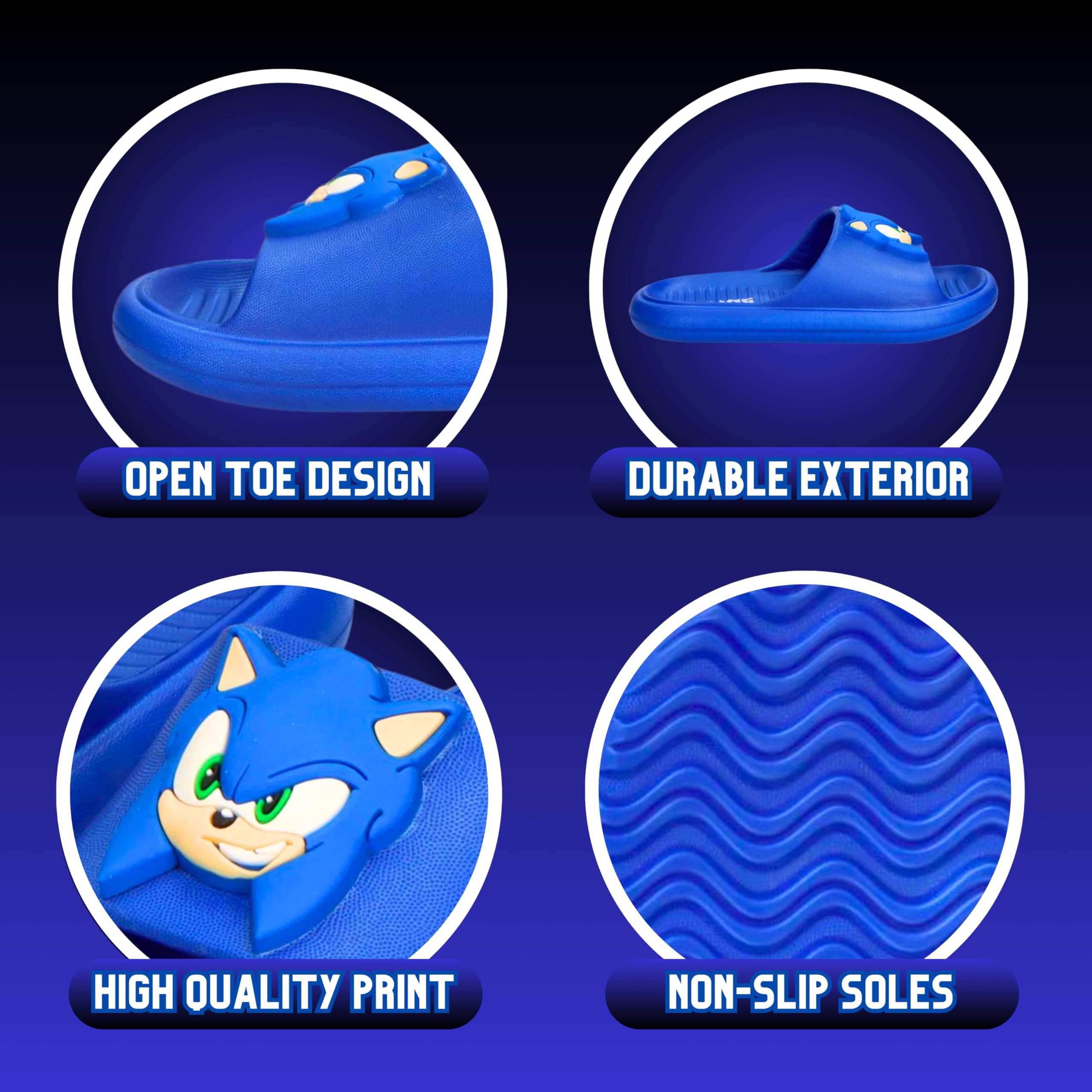 Sonic The Hedgehog Sandalias para Niños, Sandalias de Verano, Regalo Niños, Tallas EU 26 a 33