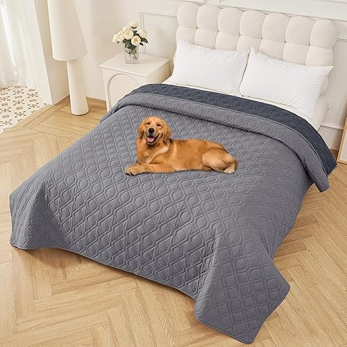 Miniatura 17 de Smiry Funda impermeable para cama de mascota, suave y lavable, para cama, sofá, reversible, perros pequeños, medianos, grandes, gatos, diseño