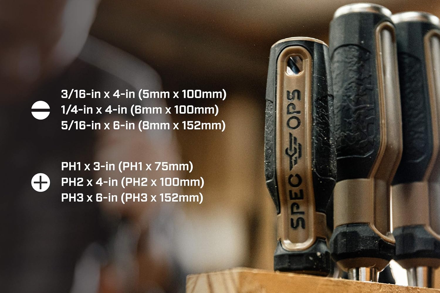 Spec Ops SPEC-S Tools 6-Piece Screwdriver Set, Phillips & Slotted, Magnetic Tip, 3% Donated To Veterans