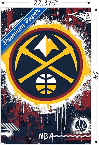 Miniatura 3 de Trends International NBA Denver Nuggets - Póster de pared con logotipo Maximalist 23, 34 pulgadas de largo x 22.4 W, versión premium sin marco