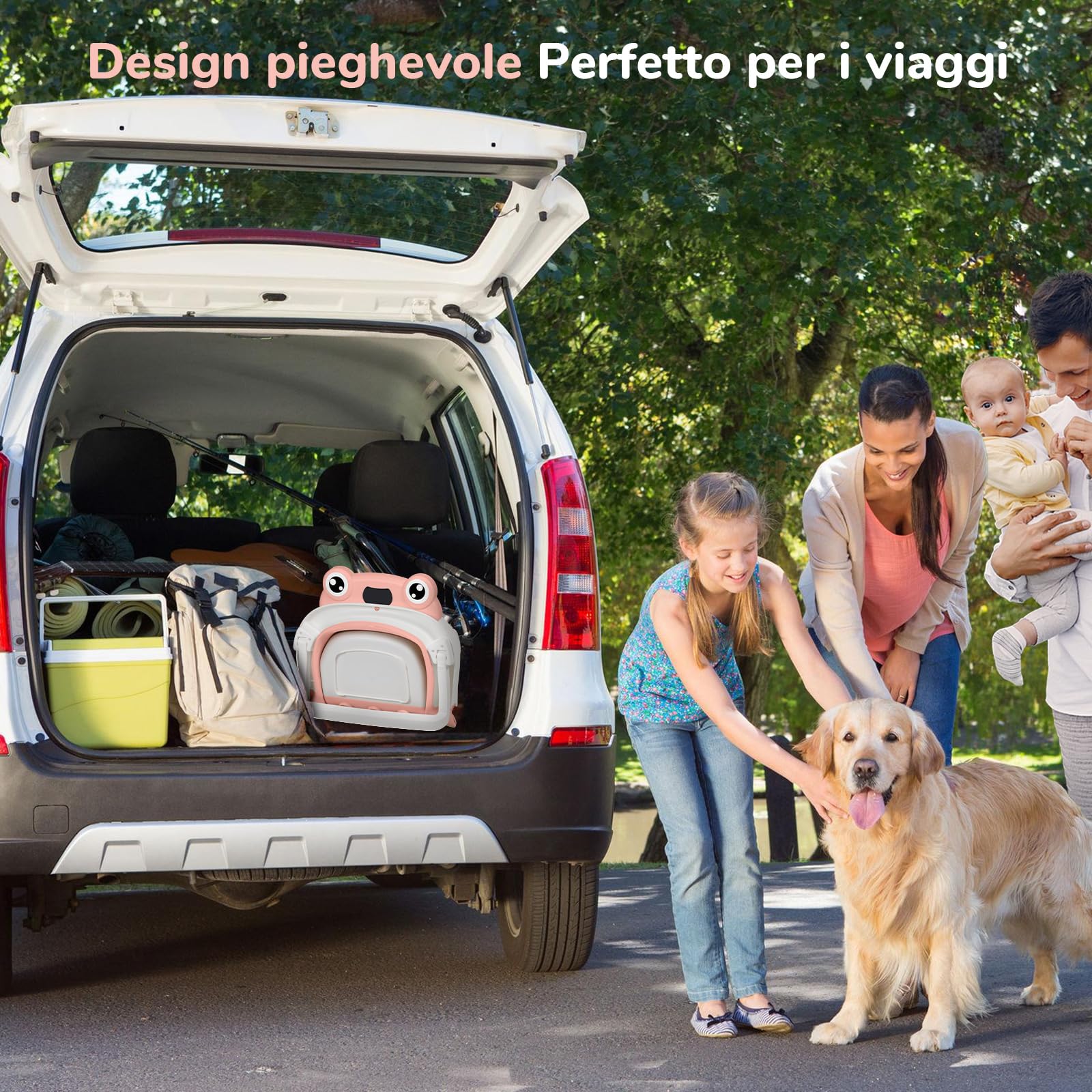 DEANIC Vaschetta Bagnetto Neonato, Vasca Neonato Bagnetto Con Cuscino, Riduttore Vaschetta Bagnetto Neonato Da 0-25 Mesi, Appendibile Pieghevole Salvaspazio (Rosa)