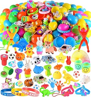 Gloween 200 Pack Prefilled Easter Eggs with Assorted Toys, Bright Colorful Easter Eggs for Easter Basket Stuffers/Fillers, Easter Eggs Hunt, Classroom Prize Supplies, Party Favors Bulk for Kids