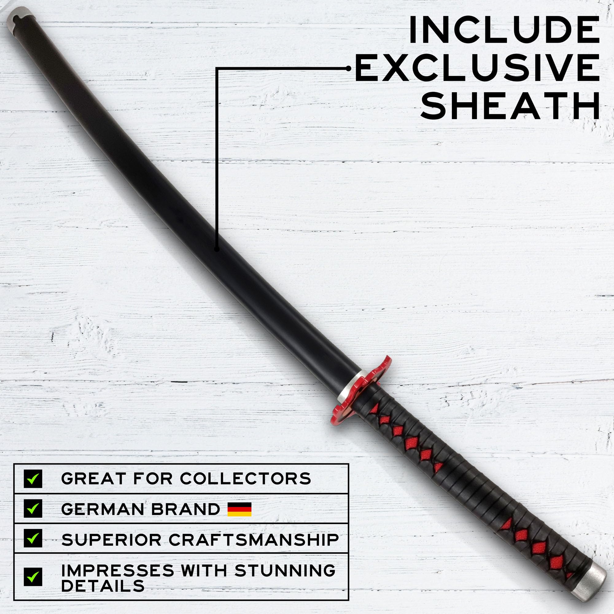 Demon Slayer Schwert Deko, Katana, Stahl Schwerter, Samurai Sword echt, Animeschwert, Cosplay, Animefans, Anime Schwert