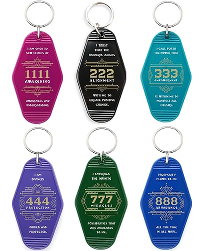 Angel Number Metaphysical Keychains (Set of 6) - 1111 222