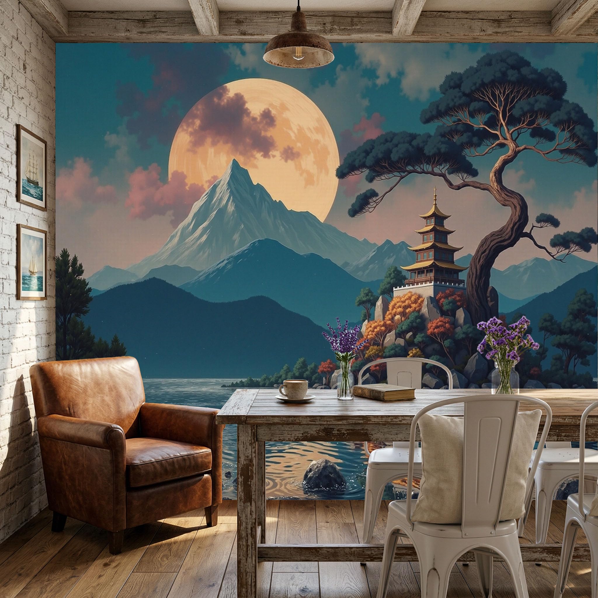 Papier Peint Paysage Japonais pour un salon zen unique