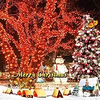 Vista 2 de iShabao Luces solares de Navidad para exteriores, 33 pies, 100 luces LED solares de cadena de hadas, 8 modos, luces de Navidad impermeables