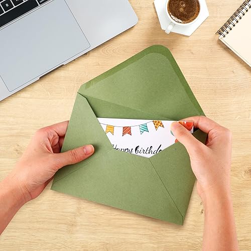Miniatura 7 de Granhoolm Paquete de 50 sobres de 5 x 7, sobres de invitación A7 con bandera V de 5.25 x 7.25 pulgadas para tarjetas de 5 x 7, ideal para