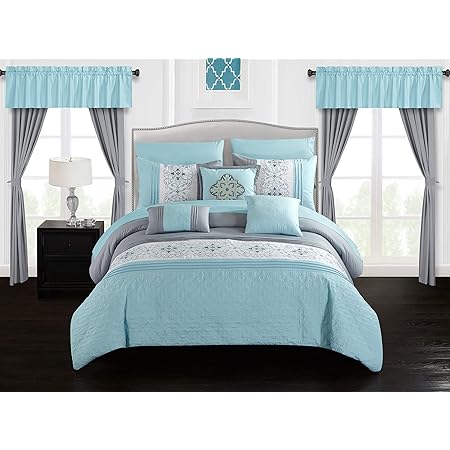 aqua blue queen comforter set