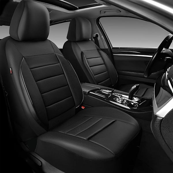 CAR PASS 3D Faux Leather Front Seat Covers 2