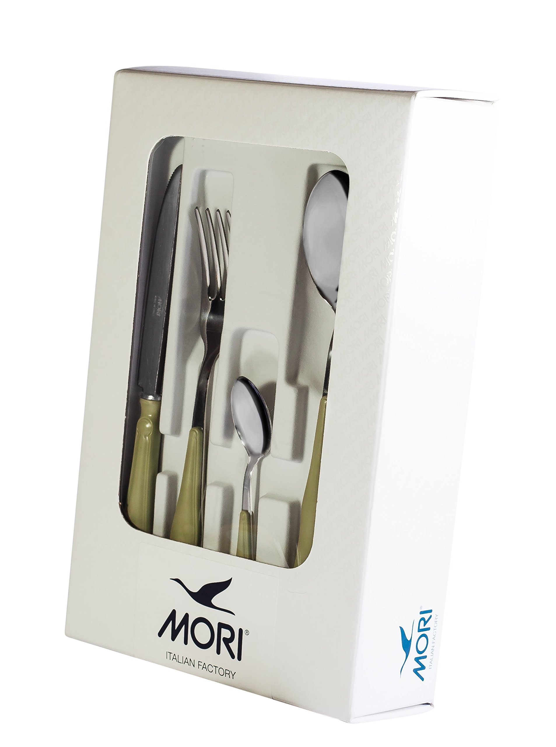 MONIX Módena Set Posate 24 Pezzi In Acciaio Inox 18/10 – 6 Coperti Con Coltello Da Bistecca, Design Moderno E Lucido