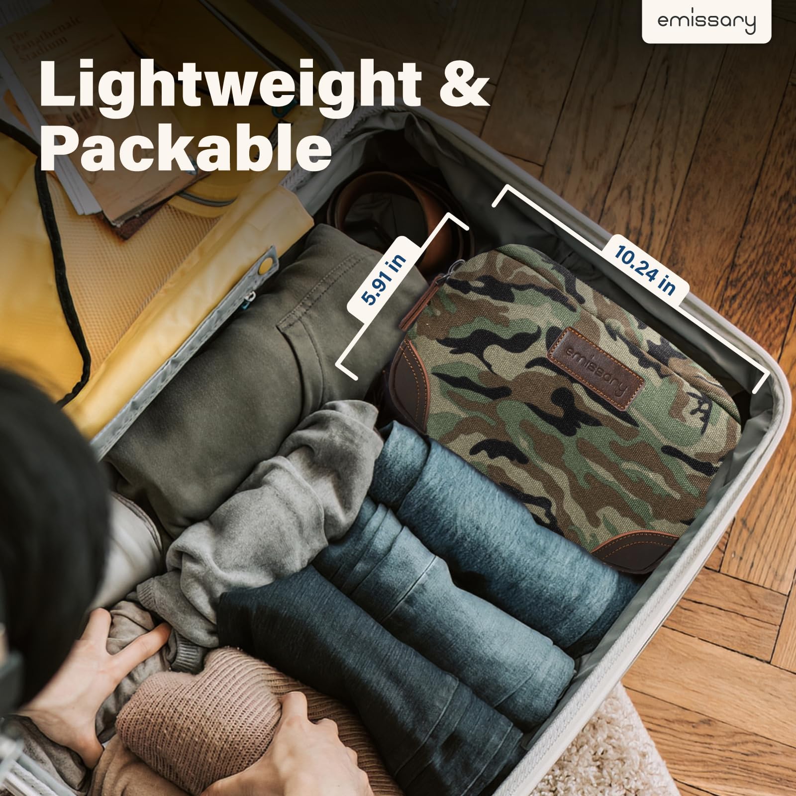 emissary Canvas and PU Leather Travel Toiletry Bag