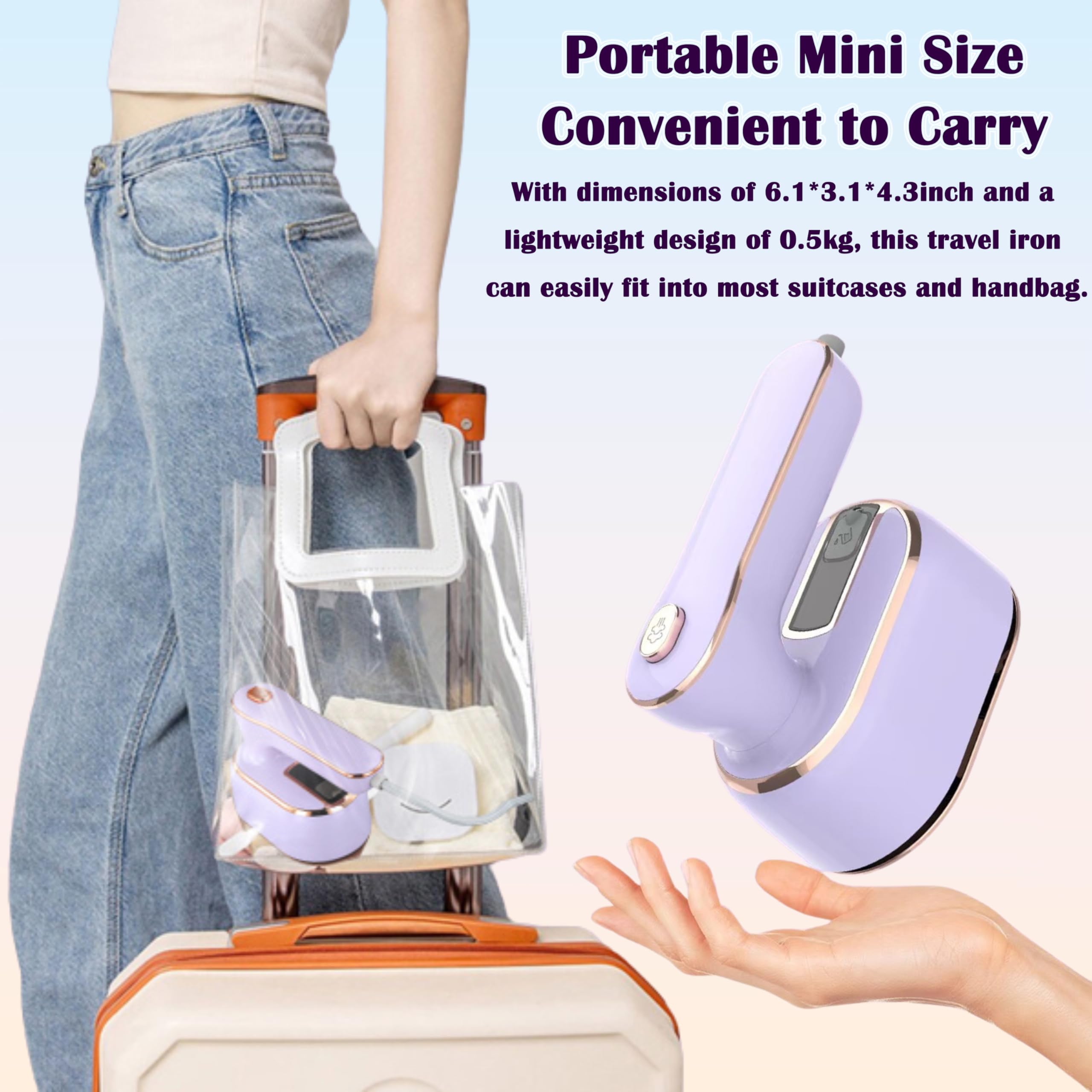 Plancha Vertical Vapor 2 en 1-Vaporizador de Mano para Ropa y Plancha Ropa, Plancha Ligera de Viaje de - Ideal para Casa Accesori