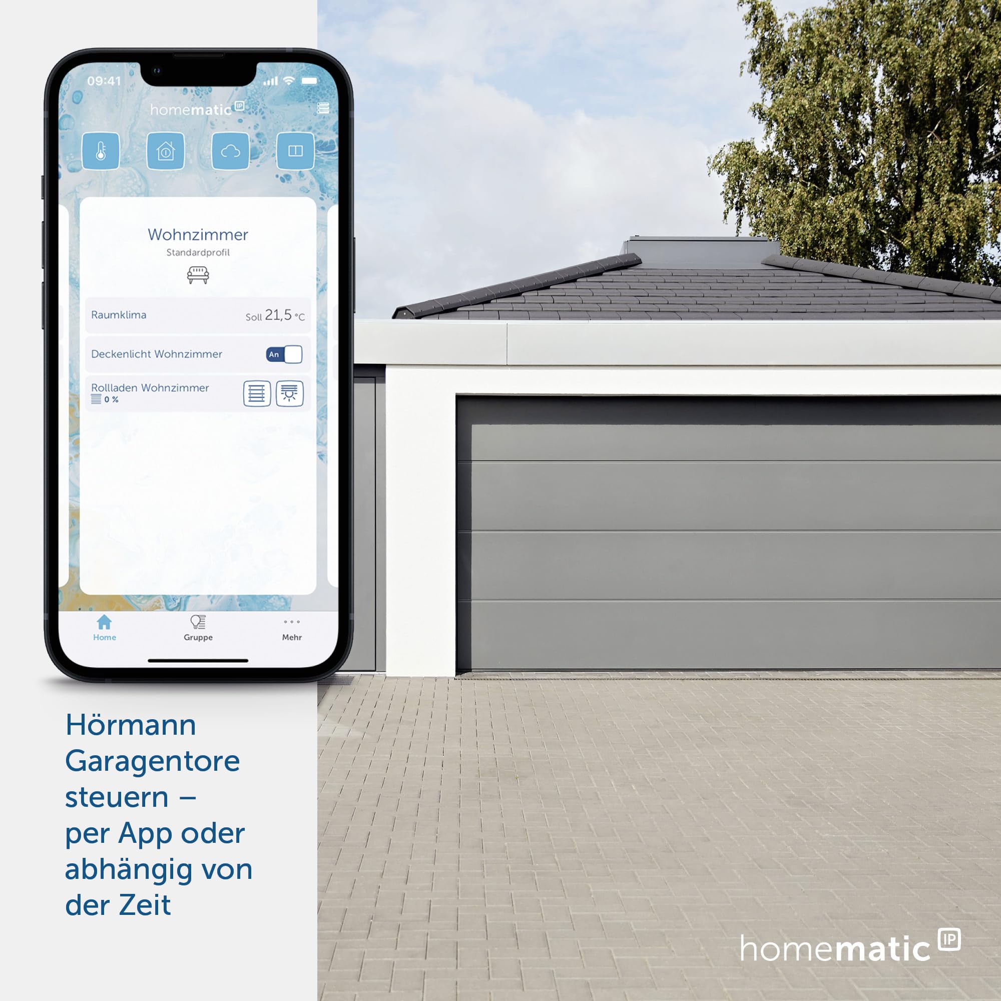 Moduł Homematic IP Smart Home do napędów Hörmann, cyfrowe sterowanie drzwiami garażowymi za pośrednictwem aplikacji, Alexa i Google Assistant, łatwa instalacja, dla operatora bram garażowych Hörmann, 153986A0