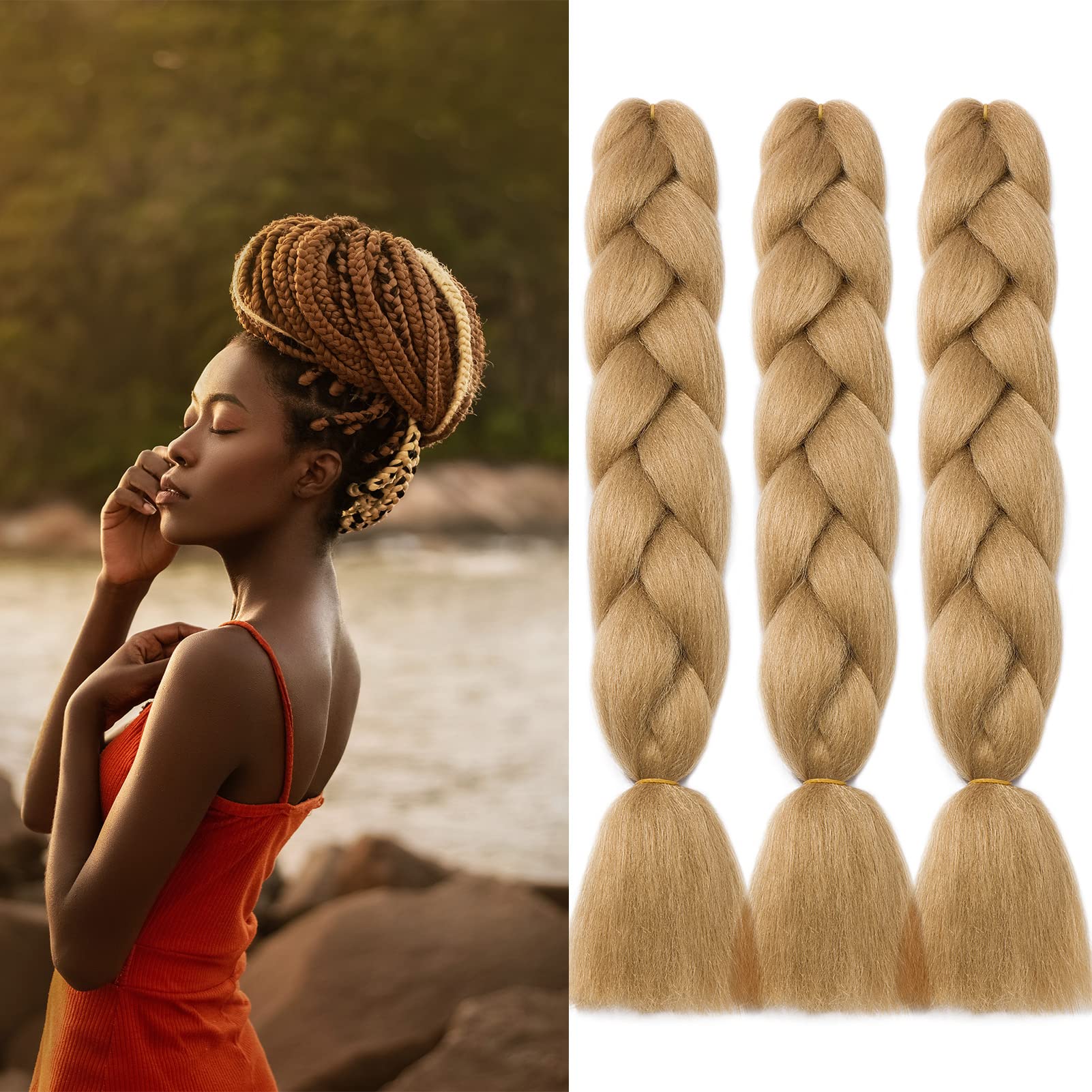 Gairyan Meches Tresse Cheveux 3 Paquets 24" : Bon Plan Blond Foncé | Testé