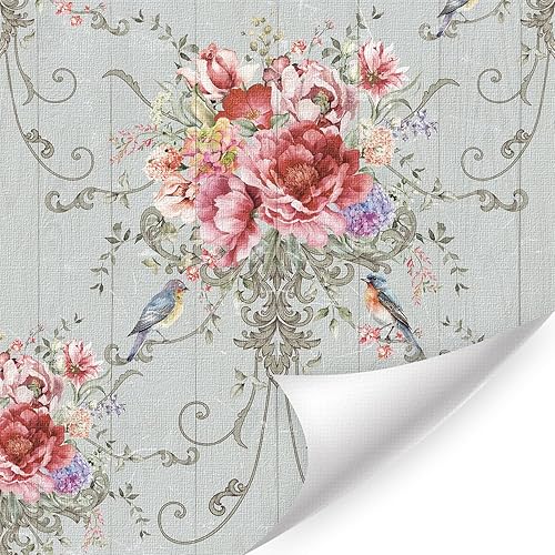 Miniatura 11 de HLNIUC Papel pintado vintage beige de hongos autoadhesivo de 17”x118” de estilo boho con mariposas y polillas, papel de contacto de bosque Hongos
