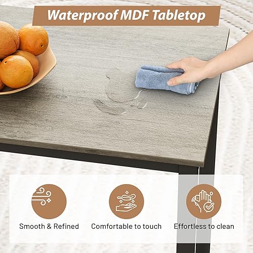 Miniatura 5 de Juego de mesa de comedor para 2, juego de mesa de bar y sillas de 3 piezas, mesa de cocina y sillas, mesa alta con 2 taburetes tapizados de