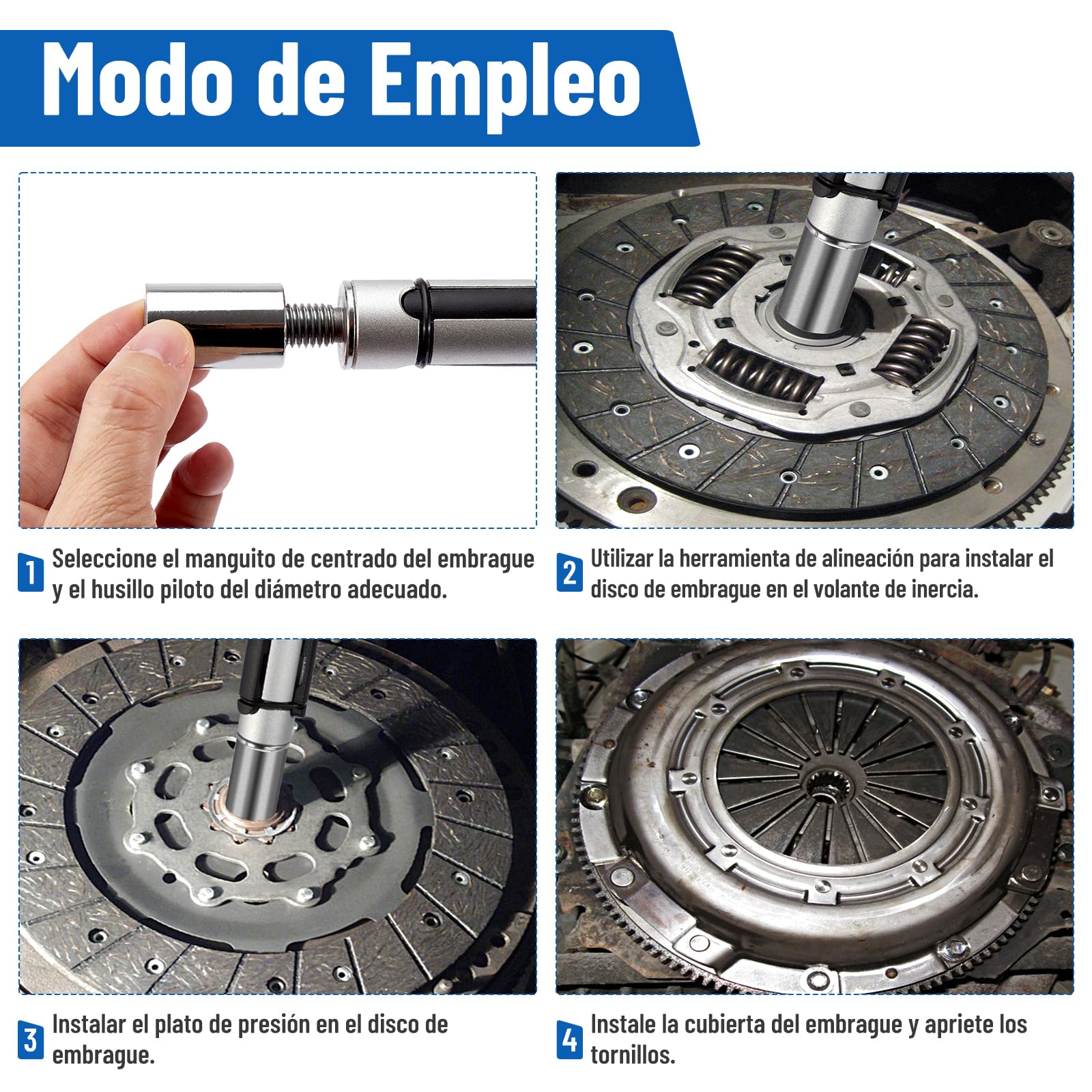 11 Piezas Centrador de Embrague, Juego Herramientas Embrague Universal de 12-20 mm, Alineador Embrague Portátil para la Mayoría de Turismos y Vehículos Comerciales Ligeros