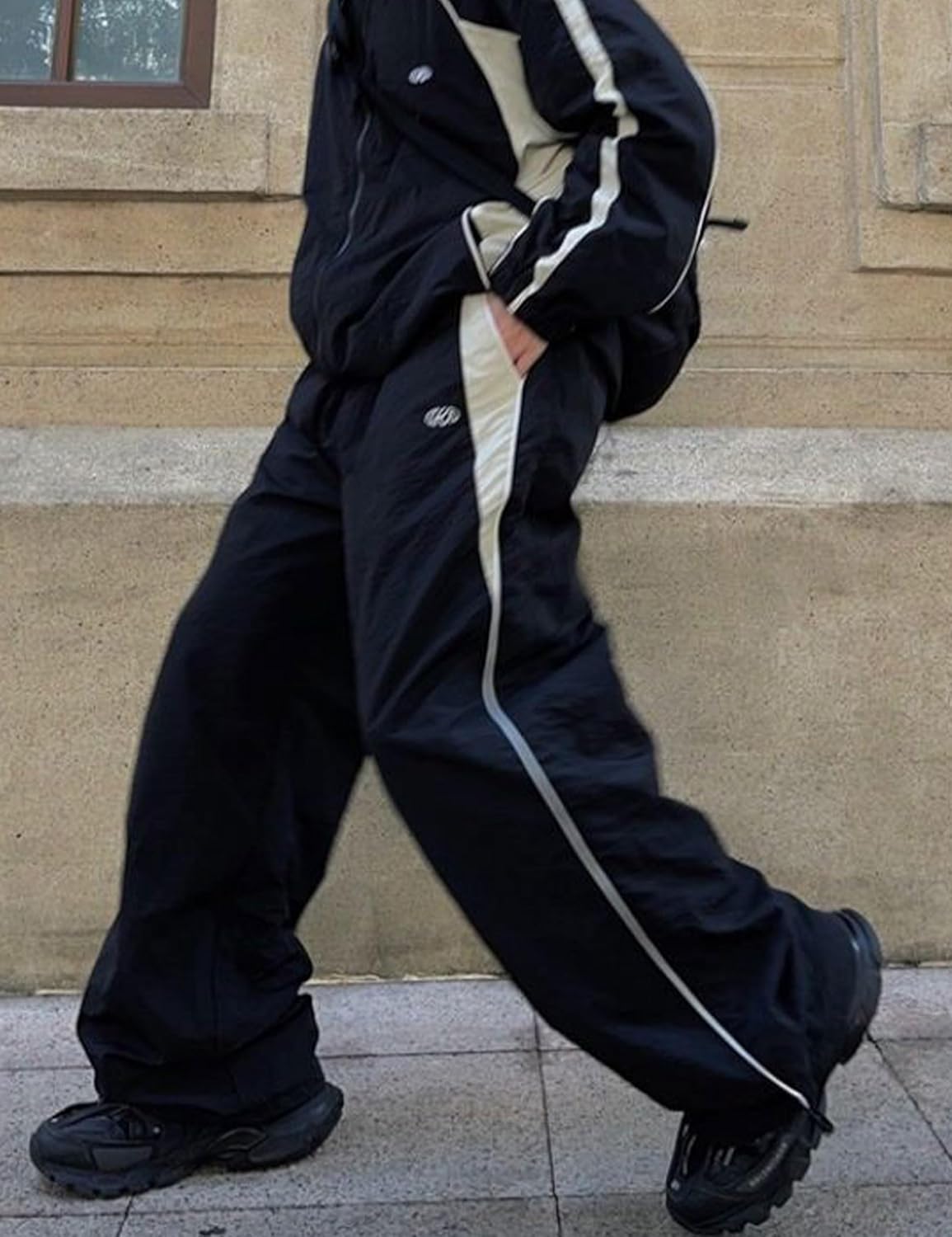 Y2k Track Pants Men Baggy Sweatpants Loose Striped Parachute Pants Wide Leg Hip Hop Streetwear - Image 5