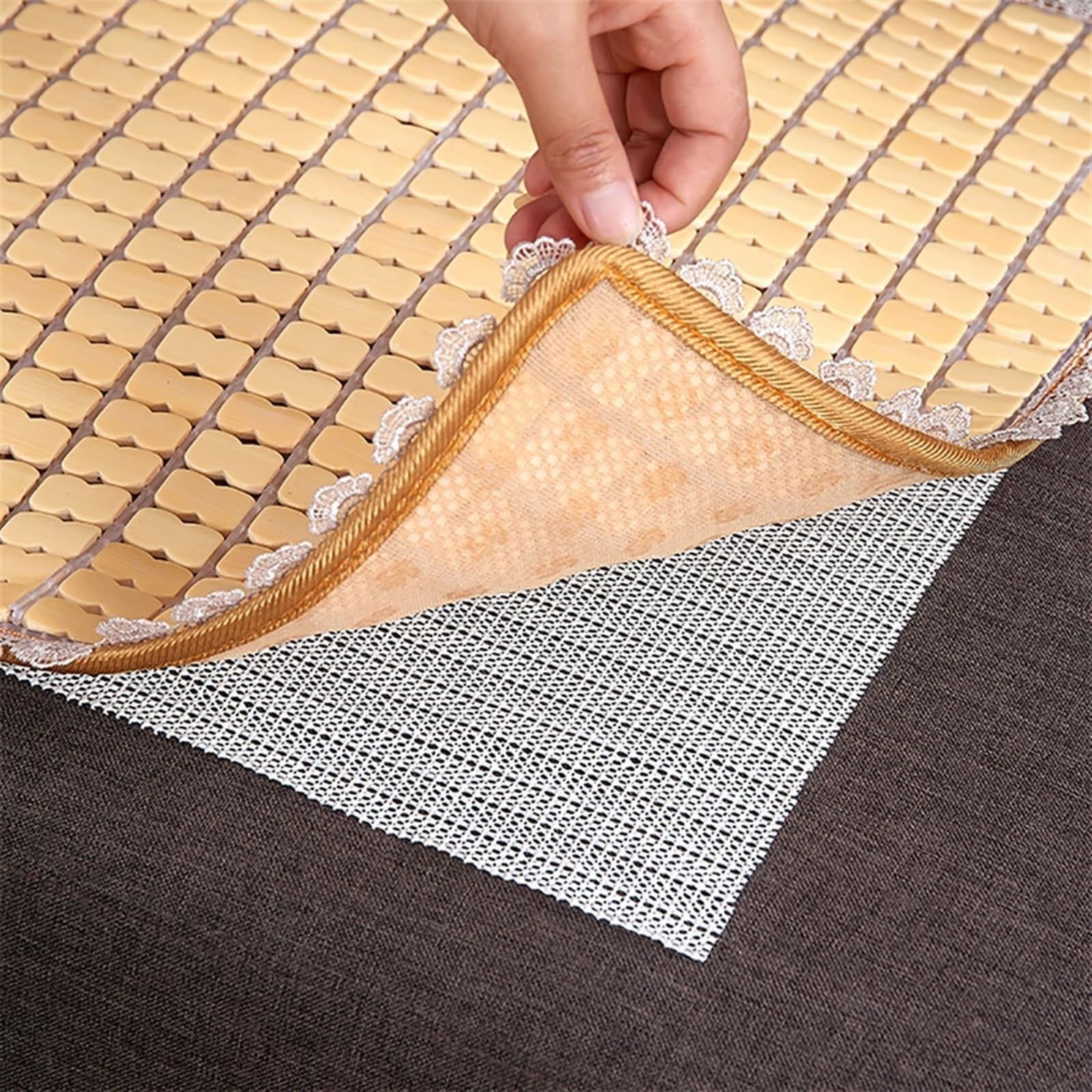 Teppichunterlage 2PCS 50 x 80 cm Teppich-Greifer-Pad, rutschfestes Bodenschutzkissen, Teppichmatte, schneidbare Größe, Anti-Rutsch-Pad for Bettlaken, Teppich, Tisch