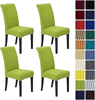 Vista 1 de Howhic Chair Covers for Dining Room Set of 4, Stretchy Dining Chair Covers, Textured Jacquard Kitchen Chair Slipcovers, Classy Decor for Home and